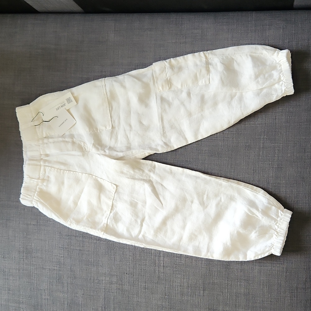 Zara White Linen Pants for Girls Size 7